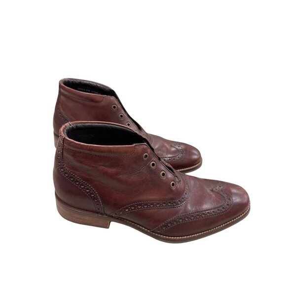 Cole Haan Mens Brown Leather Ankle Wingtip Boots 8M SKU 7796 - Picture 4 of 14